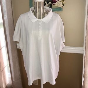 4X white womens polo shirt